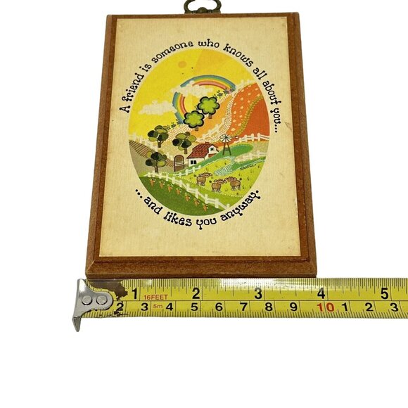 Roberta McDowell Rainbow Farm Art Wooden Wall Plaque Small 6 x 4 In Cottagecore - Picture 8 of 8